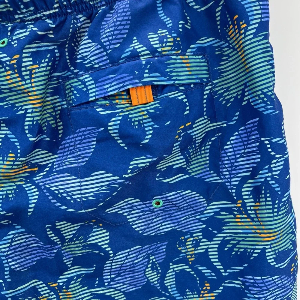 Tommy Bahama Mens XXL Blue Floral Recycled Polyester Swim Trunks Board Shorts